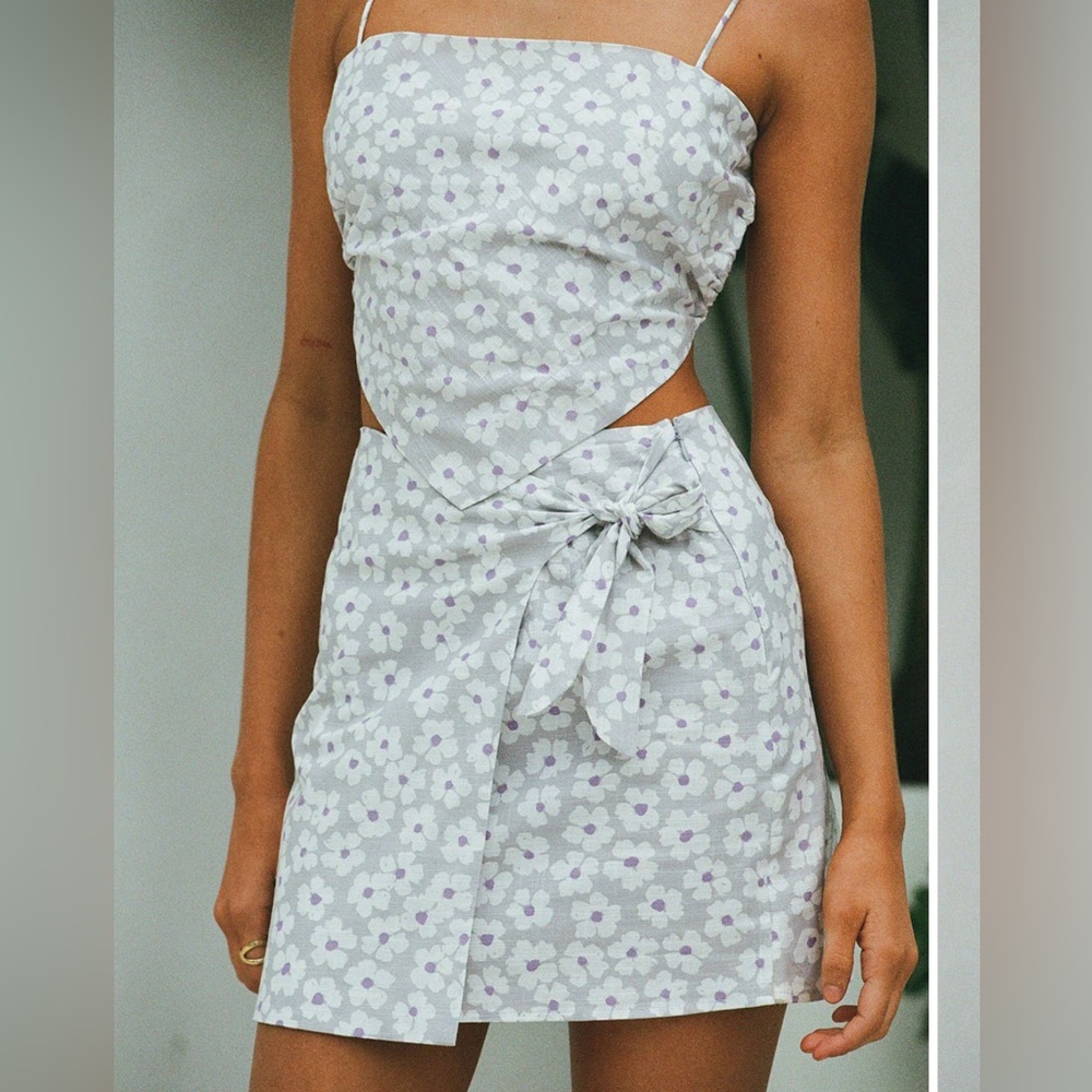 Sabo Set Scarf Top and Wrap Skirt